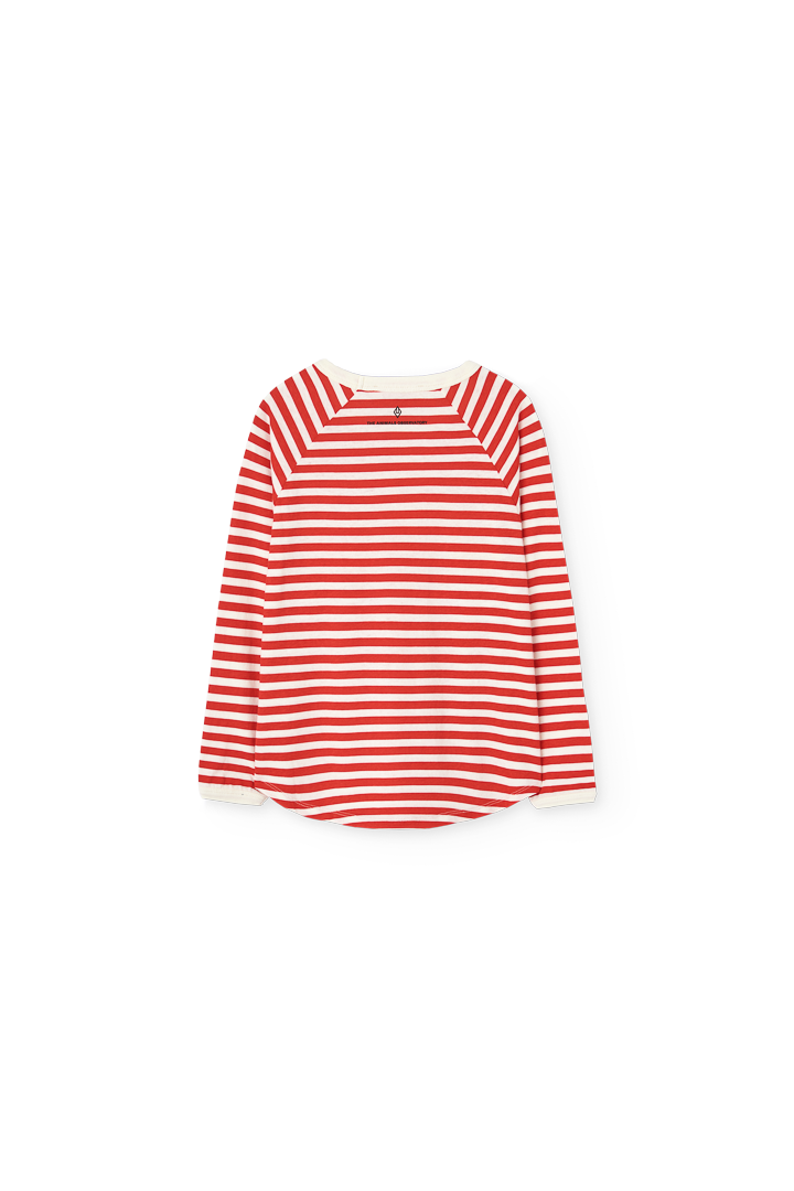 T-shirt longues manches rayé rouge