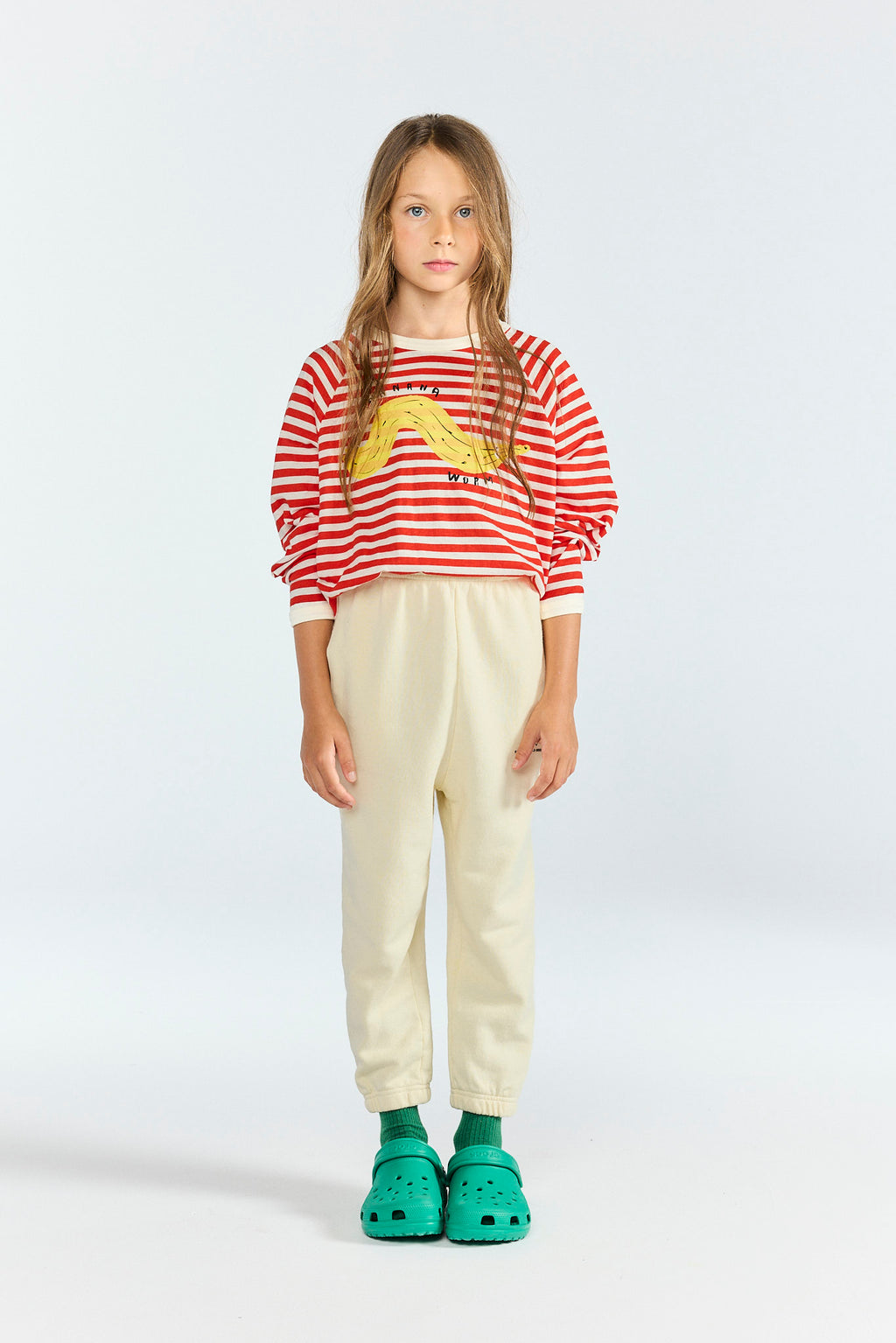 T-shirt longues manches rayé rouge