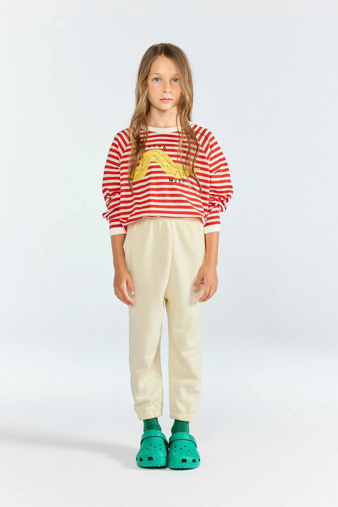 T-shirt longues manches rayé rouge