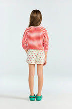 T-shirt longues manches lignées rouge & ROSE