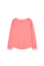 T-shirt longues manches lignées rouge & ROSE
