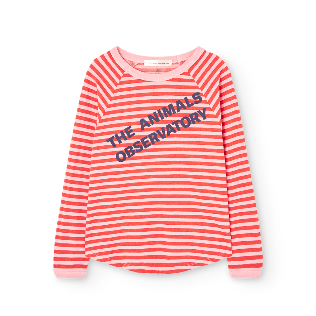 T-shirt longues manches lignées rouge & ROSE