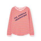 T-shirt longues manches lignées rouge & ROSE