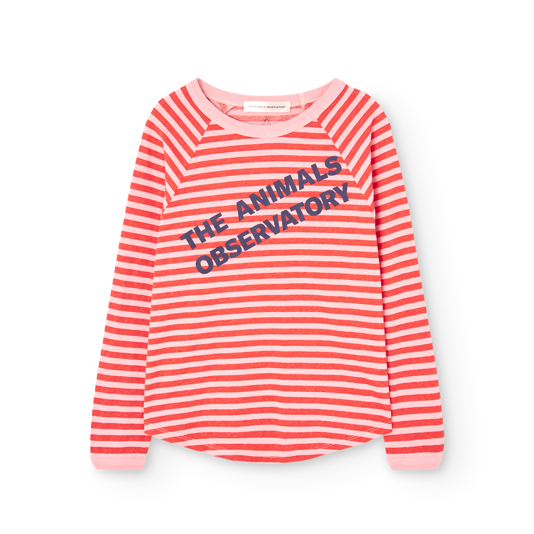 T-shirt longues manches lignées rouge & ROSE