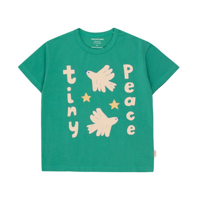 vetements durables enfants tiny cottons T-shirt vert tiny peace