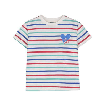 vetements durables enfants bonmot T-shirt rayé multicolore