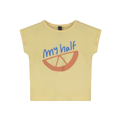 vetements durables enfants bonmot T-shirt my half jaune