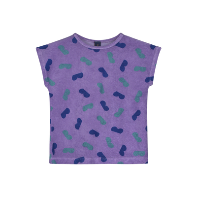 vetements durables enfants bonmot T-shirt "B" coton éponge violet