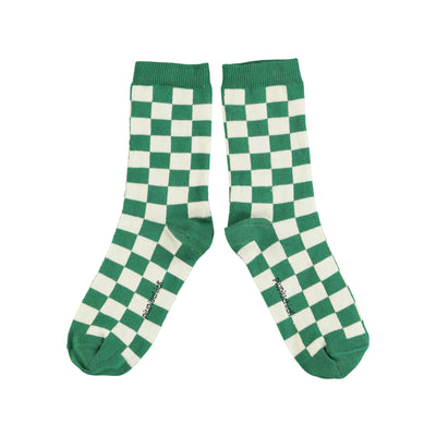 accessoires durables enfants piupiuchick chaussettes à carreaux verts