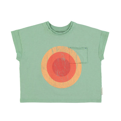 T-shirt vert "la playa" vetements durables enfants piupiuchick 