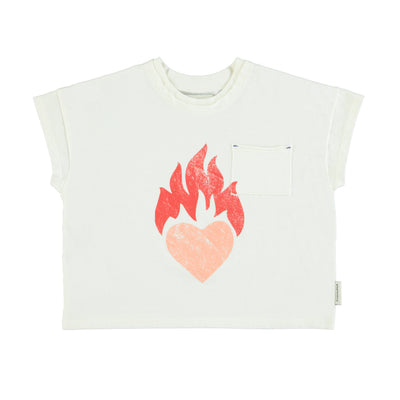 T-shirt blanc cœur vetements durables enfants piupiuchick 