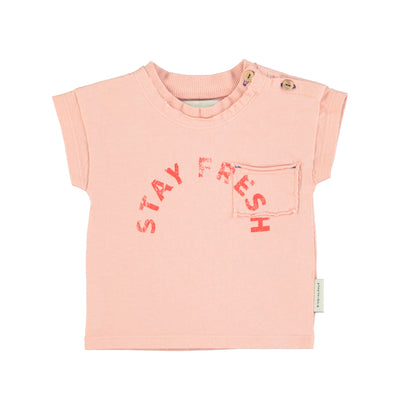 T-shirt rose "stay fresh" bébé vetements durables piupiuchick 