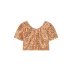Crop top brillant à Fleurs