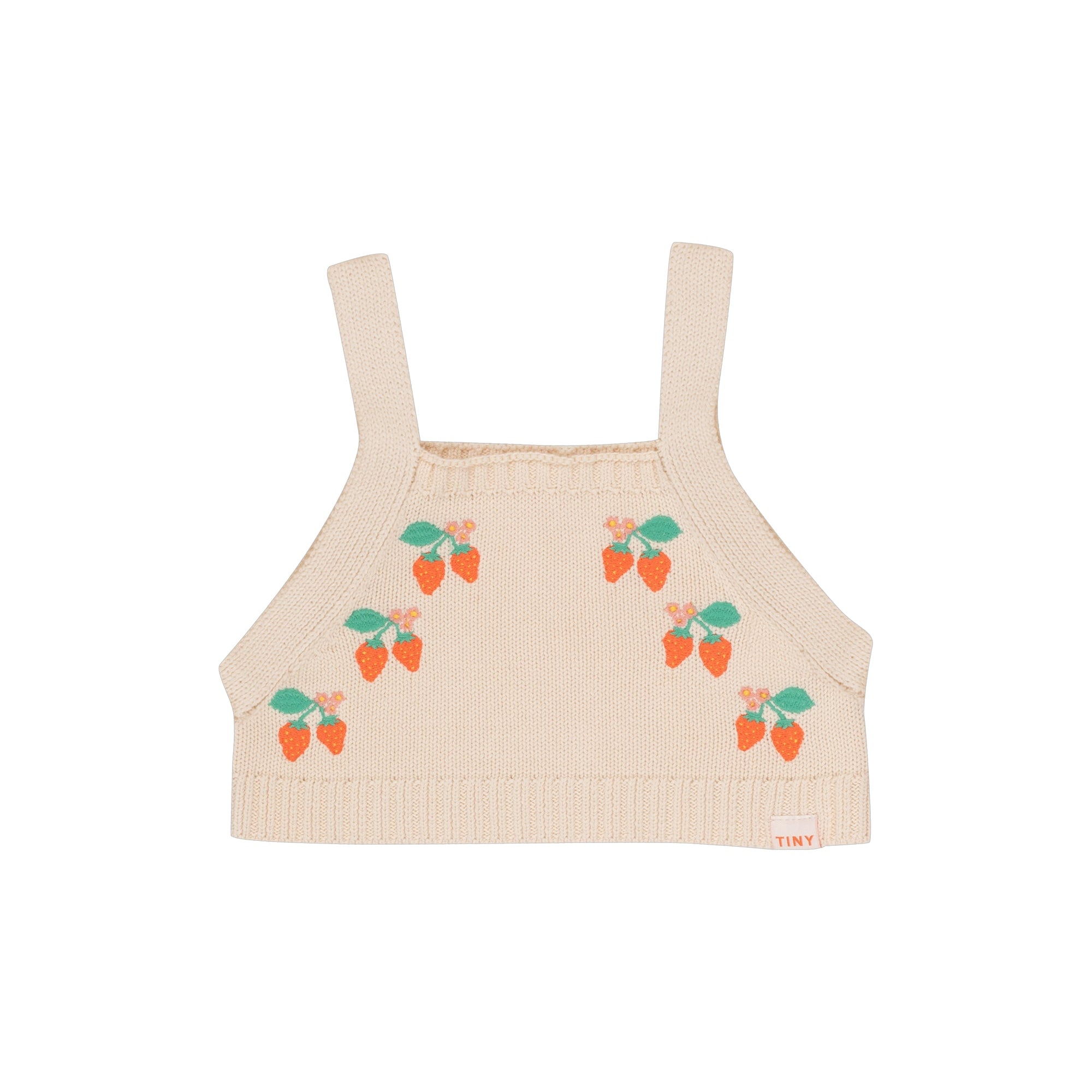 Strawberry Print Knit Crop Top  