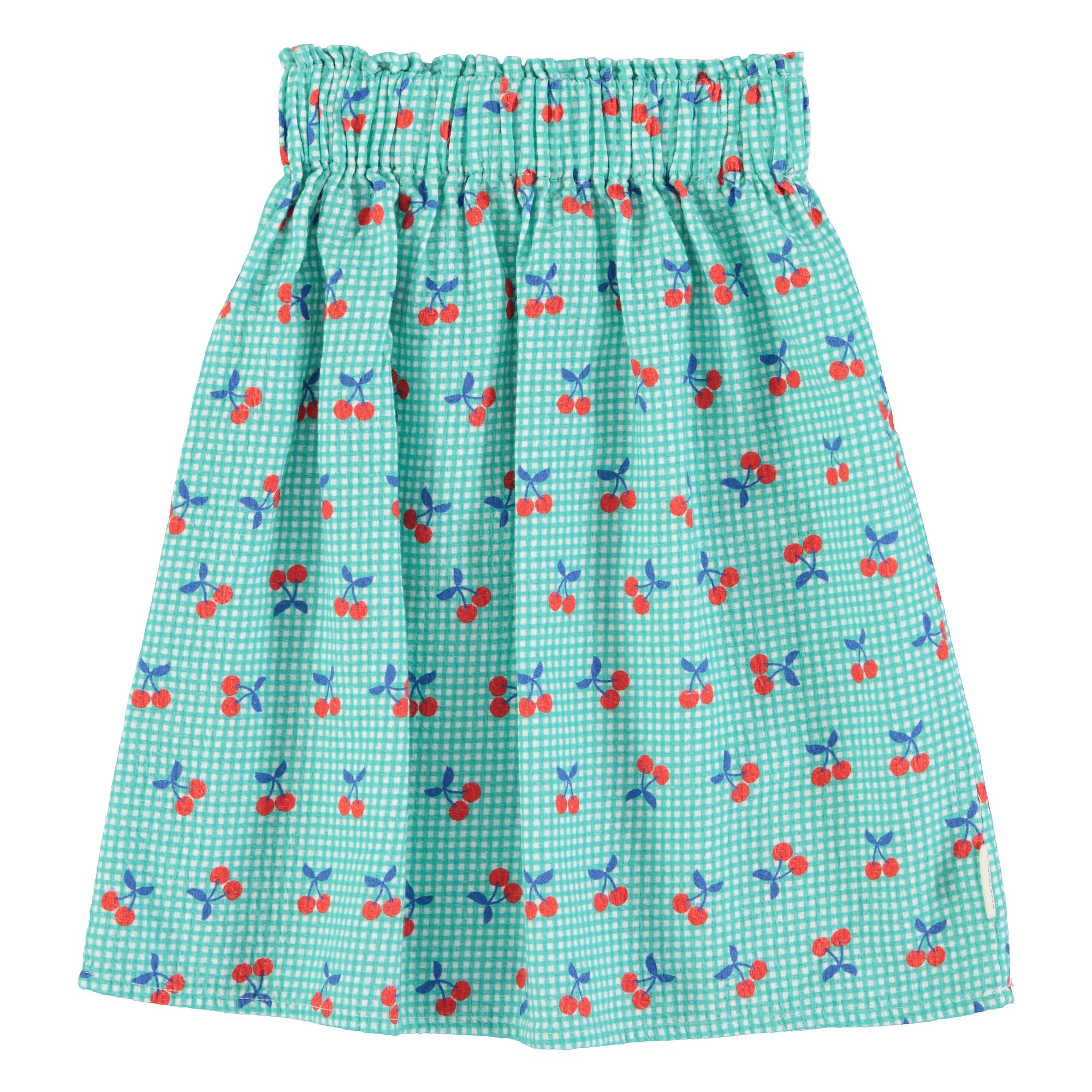 Vichy cherry long skirt