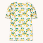 Robe à Manches Ballon à Imprimé Oranges