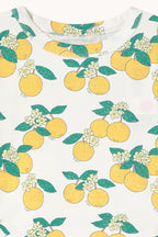 Robe à Manches Ballon à Imprimé Oranges