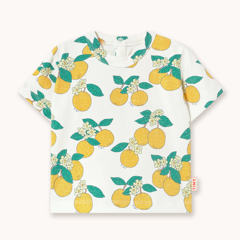 Knitted Baby T-shirt with Orange Print