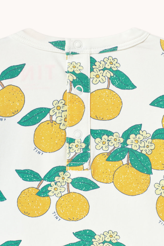 Knitted Baby T-shirt with Orange Print