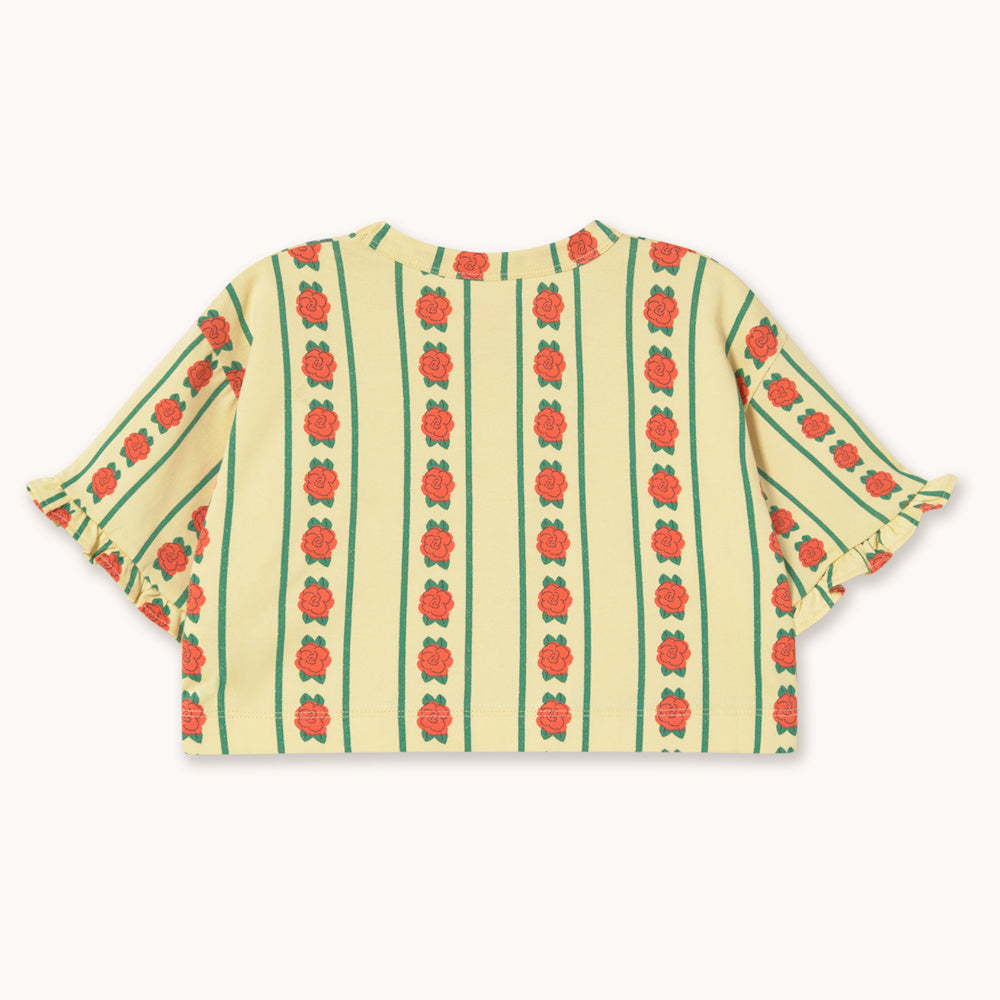 T-shirt Court à Motif de Roses