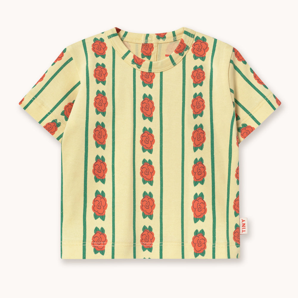 Knitted Baby T-shirt with Rose Pattern