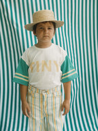 T-shirt à Manches Rayées et Logo TINY