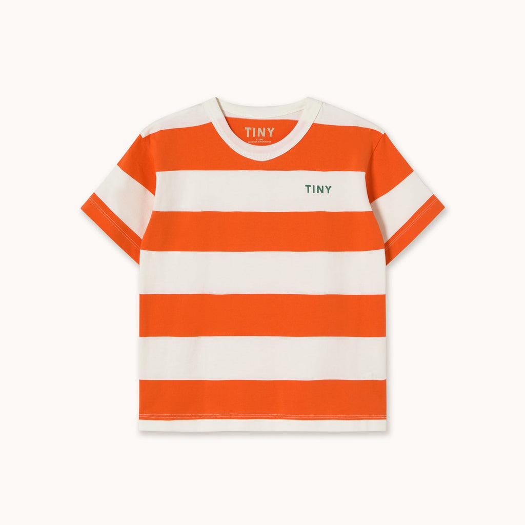 Orange & White Stripes Knit Tee