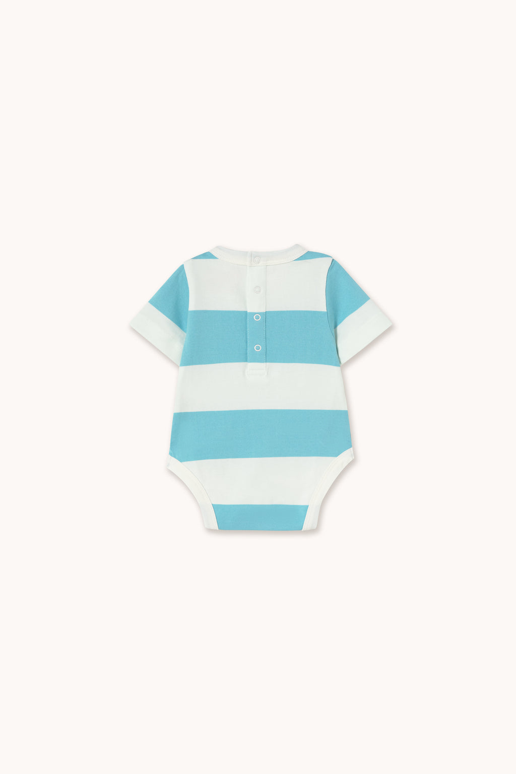 Body Bébé Tricoté à Rayures Cyan