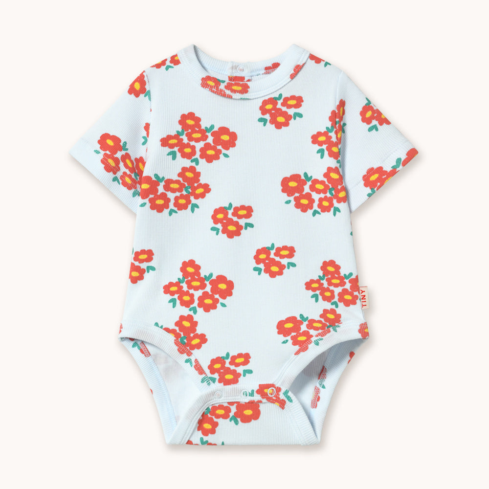 Body Bébé en Maille Côtelée à Fleurs