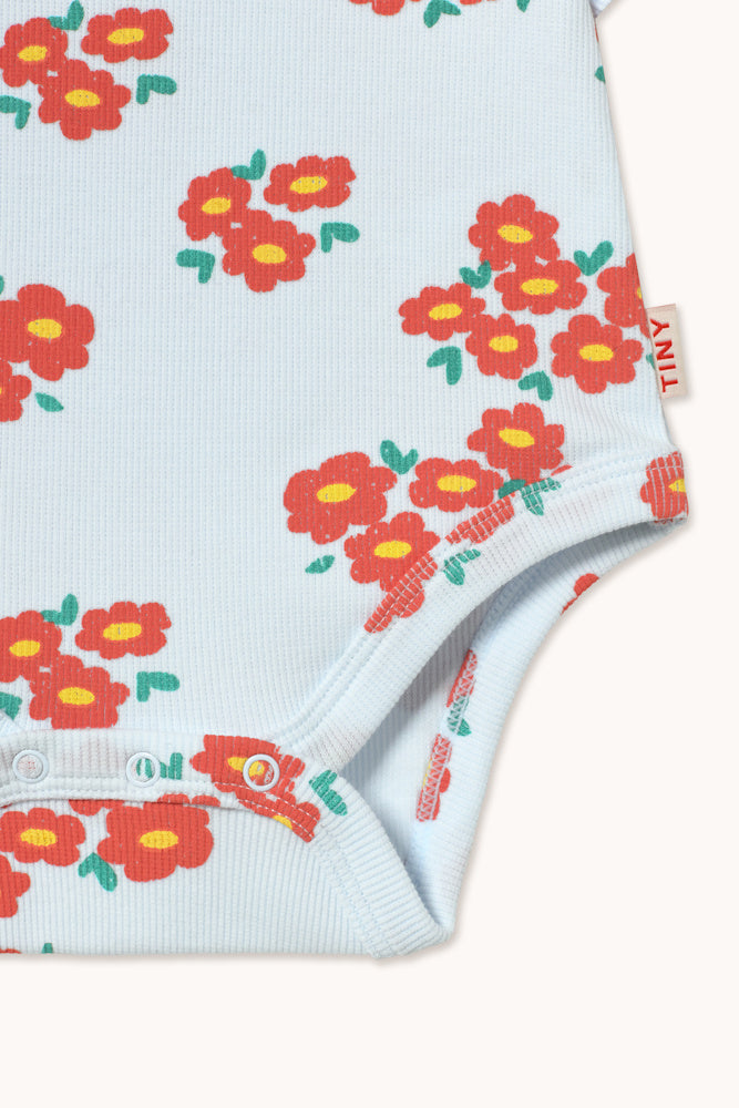 Body Bébé en Maille Côtelée à Fleurs