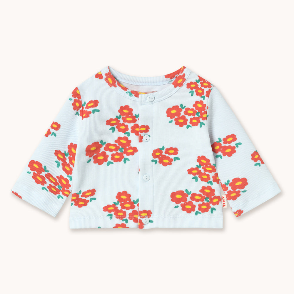 Floral Ribbed Knit Baby Jacket