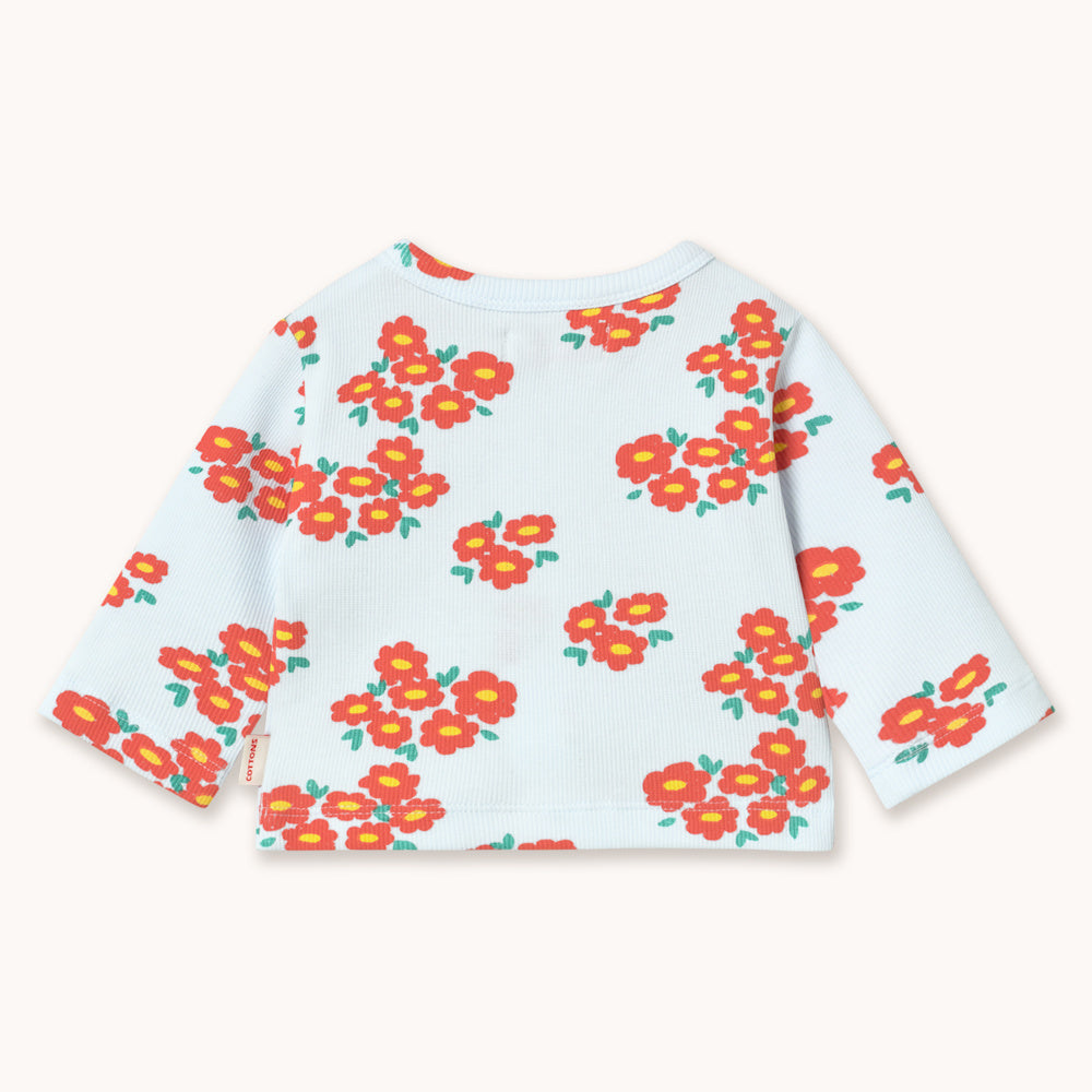 Floral Ribbed Knit Baby Jacket
