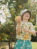 T-shirt en Maille Côtelée à Imprimé Oranges