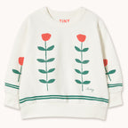Sweatshirt à Imprimé Roses Rouges