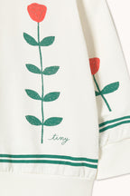 Sweatshirt à Imprimé Roses Rouges