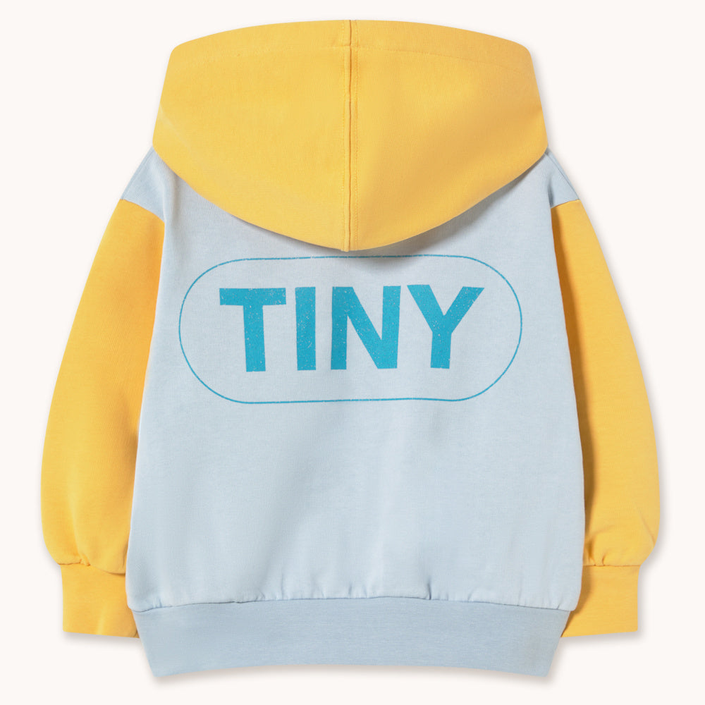 Hoodie à Blocs de Couleurs Gris et Orange