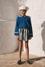 Light Navy Stripes Shorts
