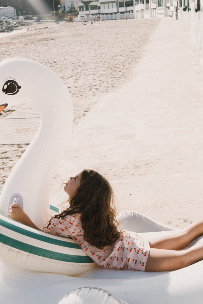 Short Sleeve Dress with Cherries Print