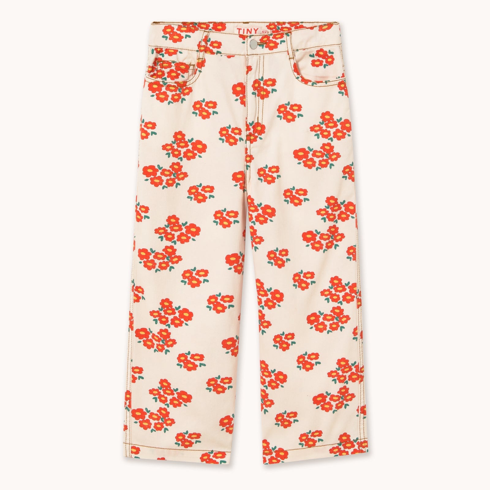 Jean en Sergé à Imprimé Fleurs