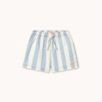 Short en Sergé à Rayures Bleu Clair