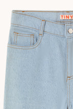 Jean en Denim à Imprimé Roses
