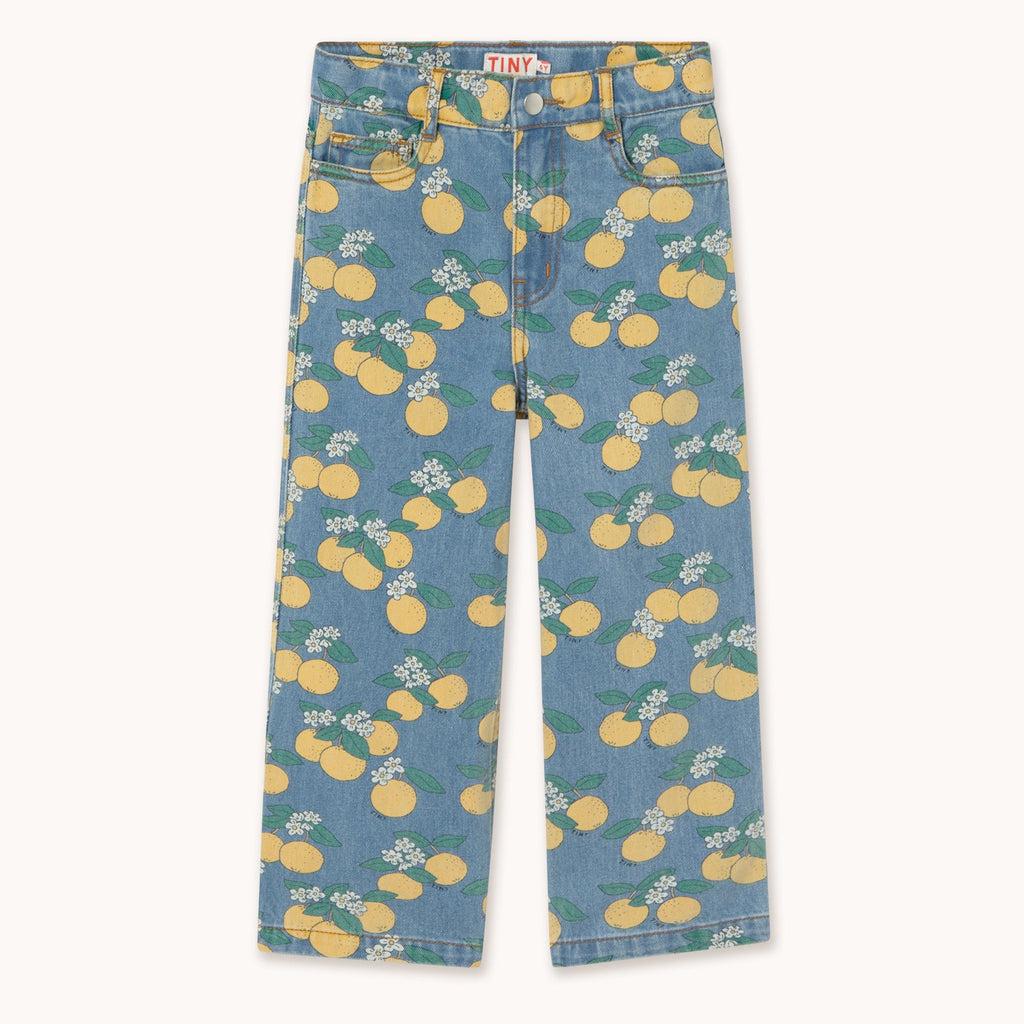 Jean en Denim à Imprimé Oranges
