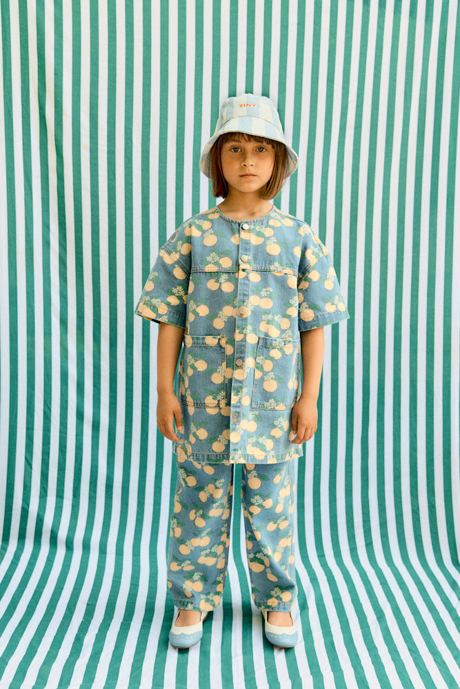 Robe en Denim à Imprimé Oranges