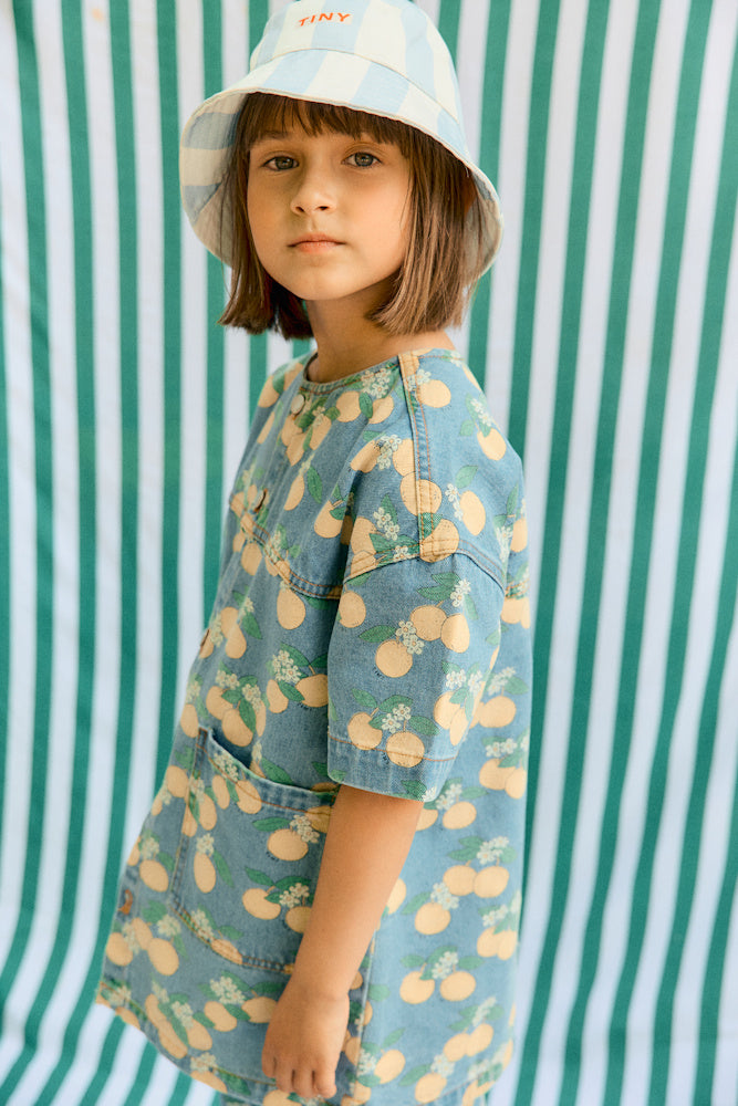 Robe en Denim à Imprimé Oranges