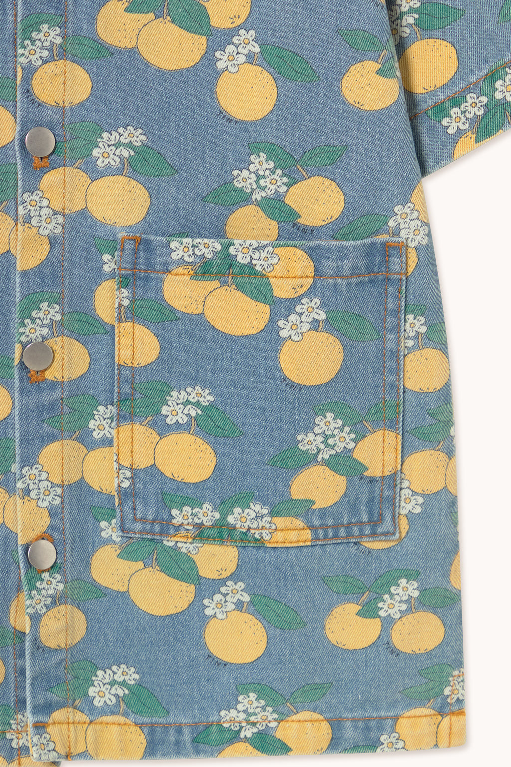 Robe en Denim à Imprimé Oranges