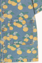 Robe en Denim à Imprimé Oranges