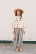 Pull Jaune à Motif Mini Cerises