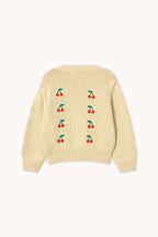 Pull Jaune à Motif Mini Cerises