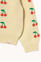 Pull Jaune à Motif Mini Cerises
