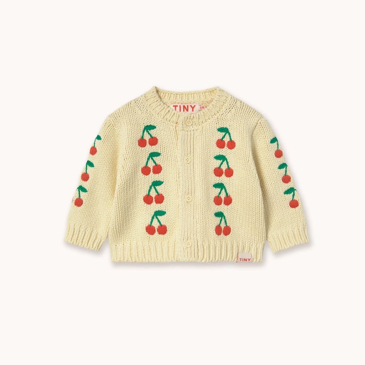 Cardigan Bébé Tricoté à Mini Imprimé Cerises